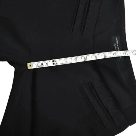 Sandra Angelozzi Couture Wide Leg Black Pants Lined Size 6 - Picture 9 of 10